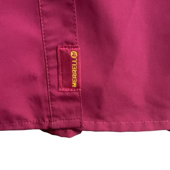 Merrell Women Size M Fuchsia Long Roll Tab Sleeve Button Up Hiking Travel Shirt - Picture 3 of 14